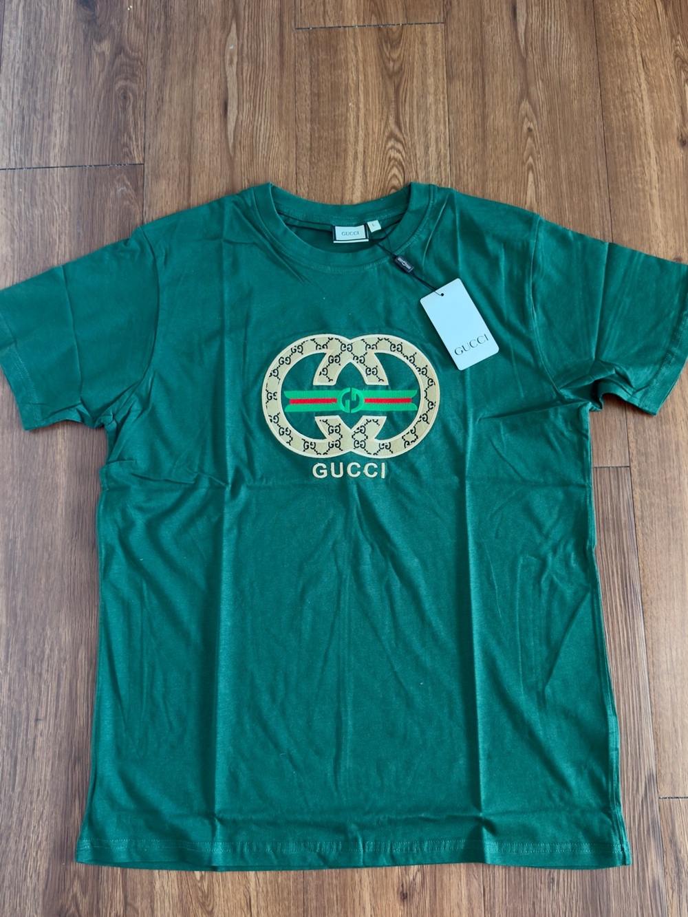 Gucci Green Logo Cotton Tee